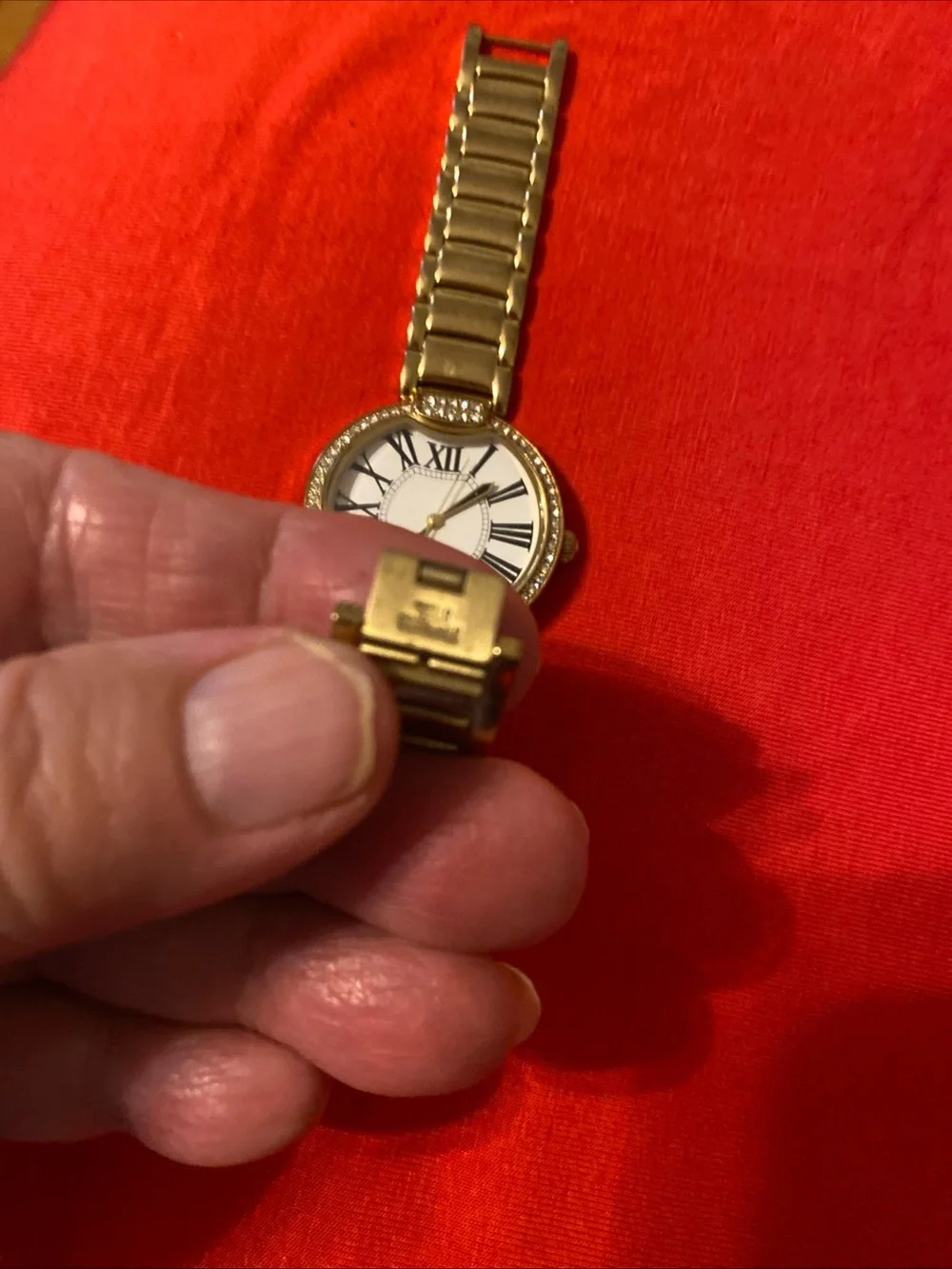 Classic Gold-Tone Women’s Watch with Roman Dial